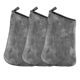 Eurow Microfiber Wash Cloth and Makeup Removal Facial Cleansing Cleaning Mitt, 3 Pack