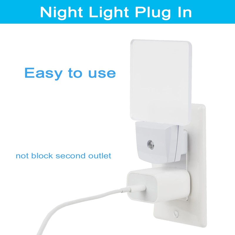 2 Pack 0.5W Plug in LED Night Light with Dusk
