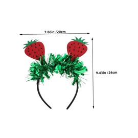 Baluue 3pcs Fruit Themed Headbands Vibrant Strawberry Tinsel Hair Hoops for Summer Parties Comfortable Accessories for Beach Outings and Birthday Celebrations