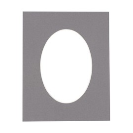 CountryArtHouse Charcoal Acid Free 12x18 Oval Picture Frame Mat with White Core Bevel Cut for 11x14 Pictures - Fits 12x18 Frame - Pack of 1 Matboard