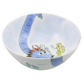 Arita Ware R0219 "Ultimate Ramen Pot" Ear Bowl (Tatsu), Diameter Approx. 7.1 x Height 3.1 inches (18 x 8 cm), Ramen Ron, Donburi, Ceramic, Microwave, Dishwasher Safe, Made in Japan