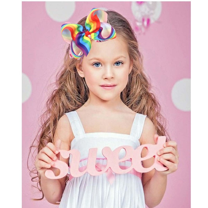 Rainbow Hair Bow Clips for Women Girls Gay Pride Day