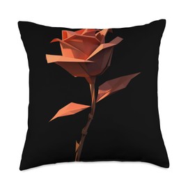 Origami Master Folding Paper Craft Origami Rose Flower Japanese Art Paper Folding Artist Throw Pillow, 18x18, Multicolor