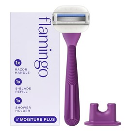 Flamingo Moisture Plus Women's Razor Handle with Shower Holder - Fig