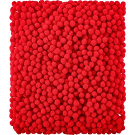 Shappy 2000 Pieces 6 mm Pom Poms Christmas for Craft Making, Christmas Holiday Costume Pom Balls Hobby Supplies and DIY Creative Crafts Decorations(Red)