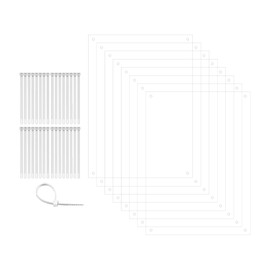 8 Pack Pet Cage Liner 8" x 11" with Holes Zip Ties Urine Guard Flexible and Pliable See Through Clear Acrylic Sheet Side Lining Habitat Siding Tiles Protection Cage Edge Liners by Marketing Holders