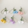 YSSZAM Creative Pearl Chain Keyring With Knitted Flower Pendant Knitted