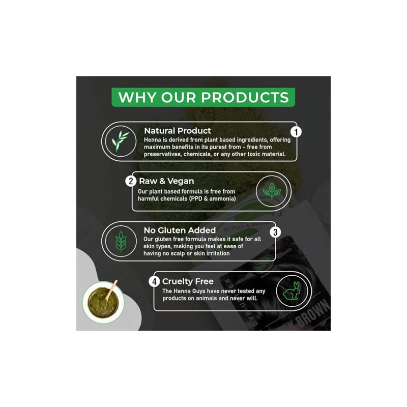 Henna Hair & Beard Dye - 100% Natural & Chemical