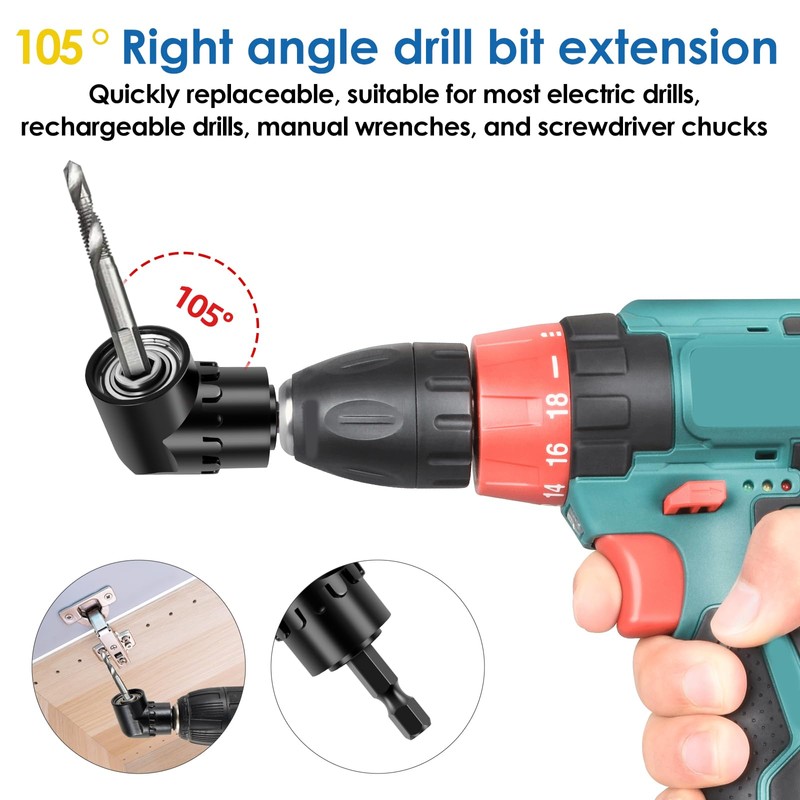 16Pcs Flexible Drill Bit Extension Kit Quick Release Soft Shaft