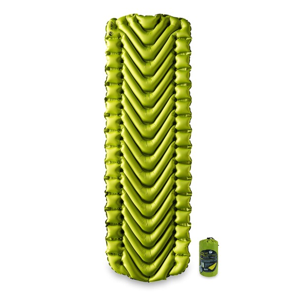 Klymit Static V2 Sleeping Pad, Ultralight, (12% Lighter), Great for Camping, Hiking, Travel and Backpacking, Green