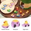 50pcs Garden Tiny Ducks Bulk, Multi-Colour Resin Miniature Duck Figures
