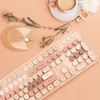 Keyboard Mouse Combo, 104 Keys Retro Round Key Keyboard, Cute