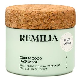 Remilia Hair Mascarilla para cabello seco dañado y crecimiento - Mascarilla capilar acondicionador profundo con aceite de coco, té verde, aguacate y aceite de ricino - Acondicionador de proteínas