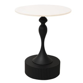 Cre Cra Side Table with Marble Top Metal End Table Modern Sofa Side End Table Coffee Round Side Desk for Couch Living Room Bedroom Outdoor