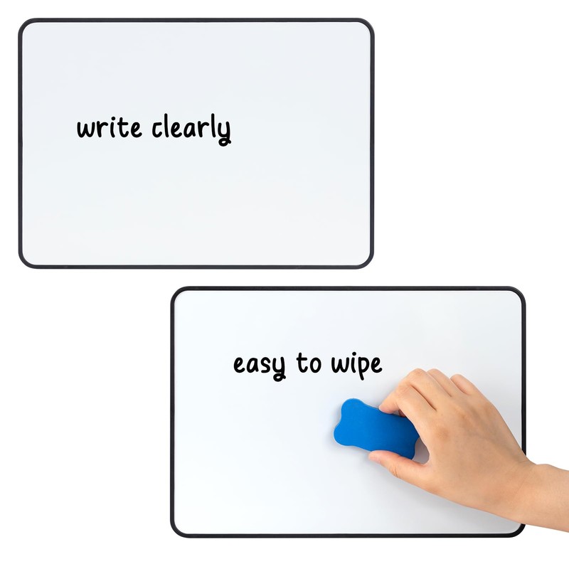DOEWORKS Magnetic Whiteboard 30 x 21cm, Mini Double Sided White