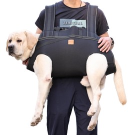 BT Bear Large Dog Carry Sling, Dogs Backpack Pet Legs Support Dog Lift Harness, Dog Carrier for Senior Dogs Joint Injuries, Arthritis, Up and Down Stairs, Paralysis Dogs Walk,XXL For 50-66lb Dogs