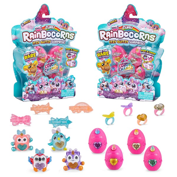 Rainbocorns 9243 Itzy Glitzy Surprise Series 2, Collectible Eggs, Double Pack Plush Pet, for ages 3+, 2 Pack