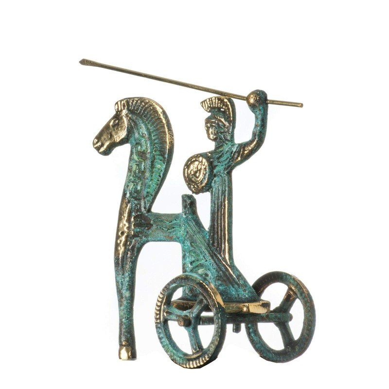 Chariot of The Sun Athena with Spear Ancient Greek Bronze