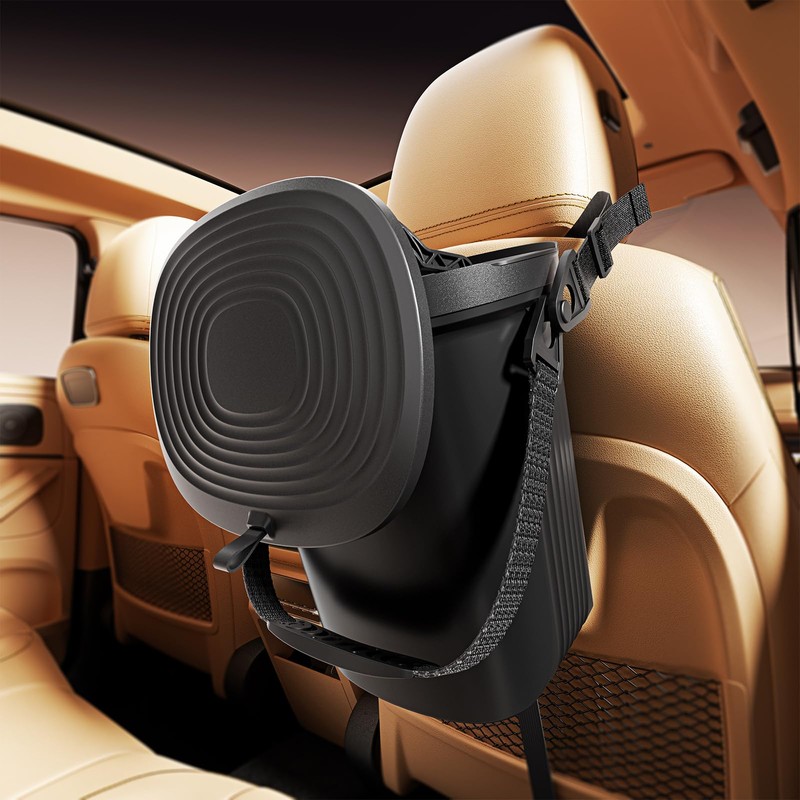 Waretary Trash Can for Car Garbage: Leakproof Silicone Car Waste
