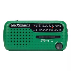 Kaito Voyager V2 AM FM Shortwave Weather Emergency Radio with Solar Crank Green