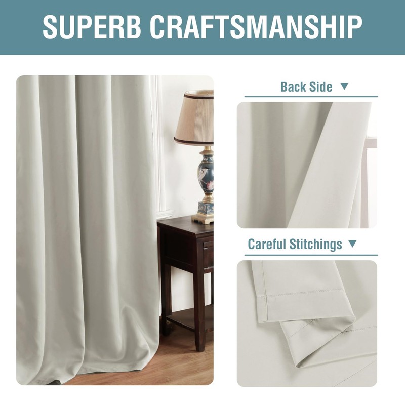 H.VERSAILTEX Room Darkening Curtain Thermal Insulated Curtain for Bedroom Window