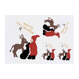 4 x 'Merry Christmas To All' Temporary Tattoos - Water Resistant, Skin-Safe, Non-Toxic Transfers, Mixed Sizes (TO00079610)