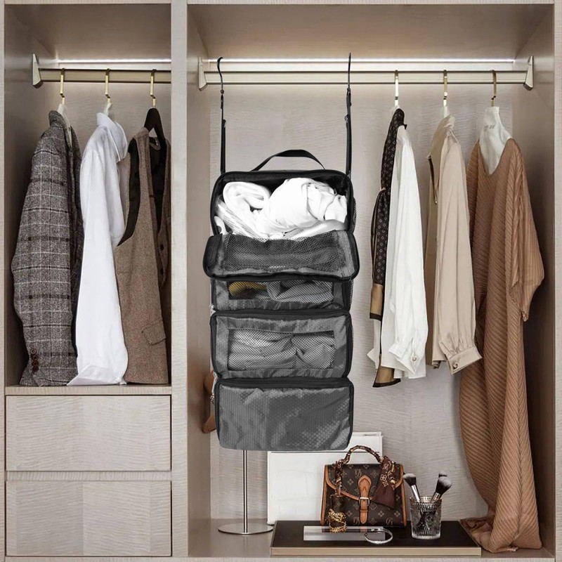 Olosar Suitcase Organizer, Travel Luggage Organizer Portable Hanging Travel Shelves