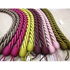 Jones Interiors 2 LARGE CHUNKY Rope Tie Backs - Per pair - HB552 MONTE CARLO Fabric Cable Cord TieBacks 82cm (Purple Cassis)