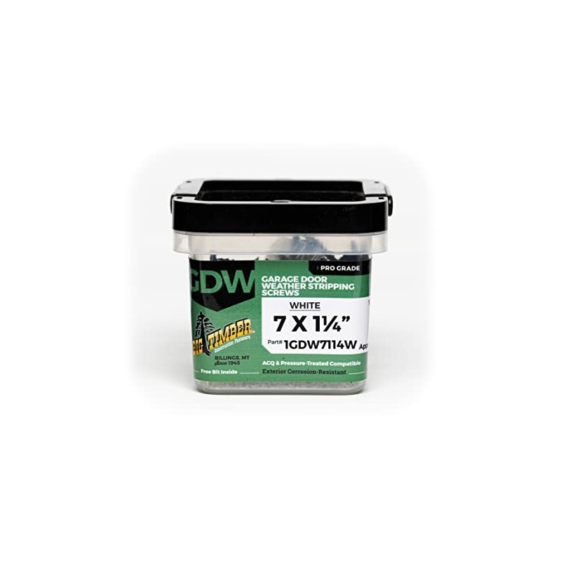 Big Timber 1GDW7114W #7 x 1-1/4 in. White Garage Door
