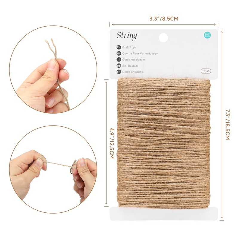 KINGLAKE 50m Garden Twine String, 2mm Brown Jute Twine String