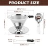 Pour Over Coffee Dripper,Upgraded Double Micro Mesh Filter With Cleaning