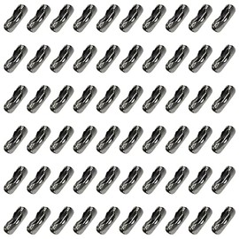 Shapenty Metal Bead Ball Chain Connector Clasp Bulk for Keychain Necklace Pendant Jewelry Making DIY Craft Light Pulls and Beaded Chain Repairing, Fit for 2.4mm, 200PCs (Gun-Black)