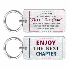 EE&YU New Job Gifts for Women Woman - Good Luck in Your New Job Keychain, Female Cowroker Enjoy the Next Chapter Gifts
