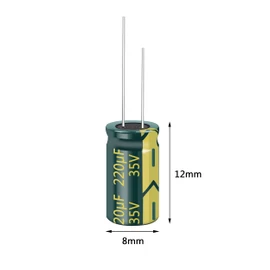 PENGLIN 20pcs Electrolytic Capacitors 35V 220UF 105℃ 8x12mm High Frequency Low Resistance Long Life (35V 220μF)