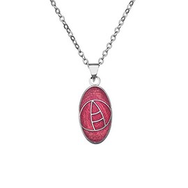 Rennie Mackintosh Inspired Enamelled 20Mm Oval Rose Necklace Pendant On 16 Inch Chain In Presentation Box (Red)