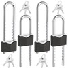 4 Pcs Long Shackle Padlock with Key 2 Inch Solid