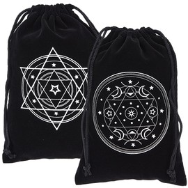 CREATCABIN 4Pcs Velvet Storage Bag Tarot Cards Bags Pouches Drawstrings Bags Tarot Cards Dice Deck Holder Pouches Purple Tree of Life Tarot Jewelry Wrap Bags for Crystals Dices Witchcraft 5x6Inch