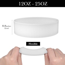 Linkidea 2 Pack Water Bottle Boot Compatible with YETI Rambler Jr. Kids 12oz, Rambler Bottle 12oz/18oz, Yonder 20oz, Silicone Anti-Slip Bottle Bottom Bumper Protector (Clear White)