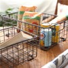 Kingrol 2 Pack Wire Storage Baskets with Handles, Metal Organizer