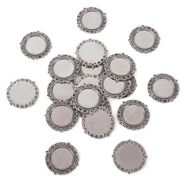 Craftdady Blank Bezel Pendant Trays Cabochon Setting Charms for Photo