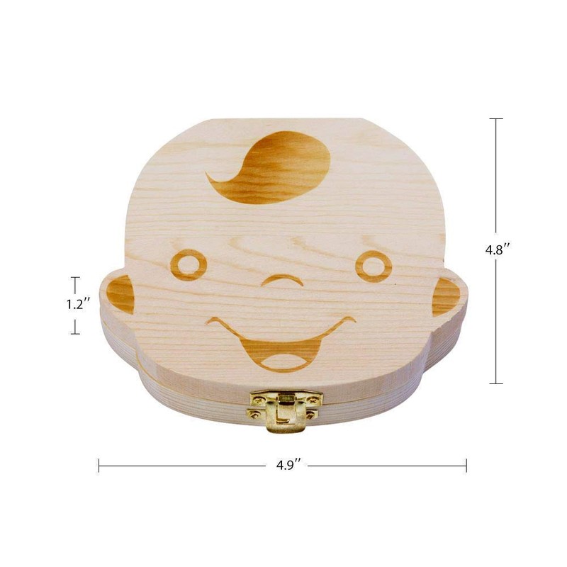Wooden Baby Tooth Fairy Box Teeth Holder for Kids Lost