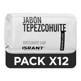 Pack de 12 Jabones de Tepezcohuite Corporal Natural ISRANT 100g | Sin Parabenos Ni Sulfatos | Cuidado Suave Para Piel Sensible | Jabón de Baño Ingredi