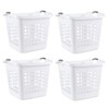 Anbers 4-Pack 72L Large Plastic Laundry Hamper Basket, White Dirty