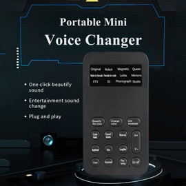 Yunseity Live Sound Card, Portable Voice Changer Device, Multi Sound Effects Phone Voice Modulator, Male to Female Voice Disguiser, for Phone PC