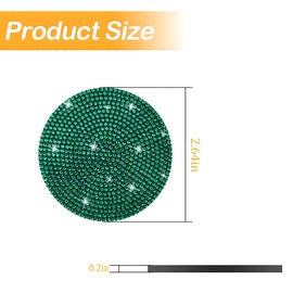 Osilly Bling Car Cup Holder Coaster, Crystal Rhinestone Anti-Slip Insert Coasters, Universal 2.75 Inch Fashion Automotive Cup Mat, Car Interior Accessories Decor Gifts for Women (Green, 4PCS)