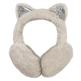 Surblue Foldable Cat Ear Earmuffs Winter Warm Outdoor Ear Covers Headband Fur Earwarmer (Khaki)