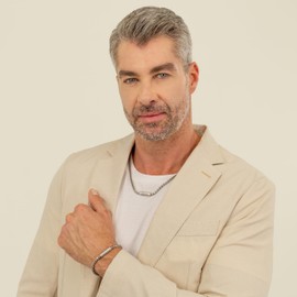 BOSS Jewellery Men's Stainless Steel Link Necklace or Link Bracelet with Engraved Plaque, One size, Stainless Steel, No Gemstone