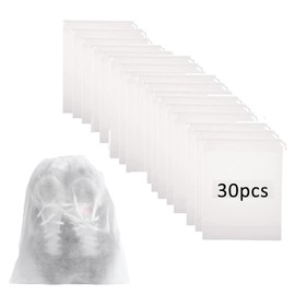 Travel Shoe Bag, Dustproof, 30 Pieces Storage Bag, 32 x 48 cm, Dustproof for Travel, Waterproof Non-Woven Fabric Bag for Clothes, Cosmetics, Shoes, White, At the Opening, White, At the opening, the