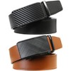 2 Pack Ratchet Belt 1 3/8", Leather Dress Belt with