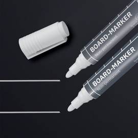 SIGEL BA715 White Glass Board / Chalk Marker - Writes Immediately Wipe Clean Bullet Tip 2-3mm (Pack of 2)